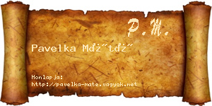 Pavelka Máté névjegykártya