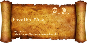 Pavelka Máté névjegykártya